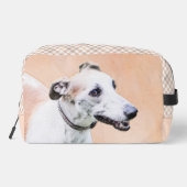 Windhond Schilderij Mooie Rode Witte Originele Hon Toilettasje (Achterkant)