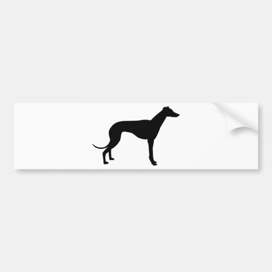 Windhond Silhouet Bumpersticker (Voorkant)