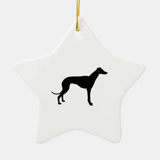 Windhond Silhouet Keramisch Ornament (Voorkant)