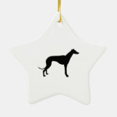 Windhond Silhouet Keramisch Ornament (Achterkant)