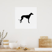 Windhond Silhouet Poster (Keuken)