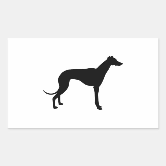 Windhond Silhouet Rechthoekige Sticker (Voorkant)