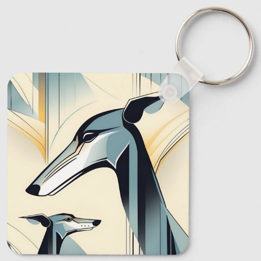 Windhond Sleutelhanger (Achterkant)