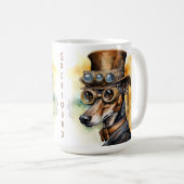 Windhond Steampunk Hond Koffiemok (Voorkant rechts)