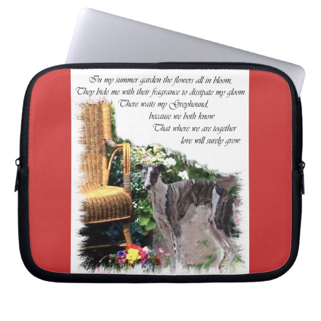 Windhond Zomer Tuin Laptop Sleeve (Voorkant)