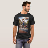 Windhonden die basketbal spelen t-shirt (Voorkant volledig)