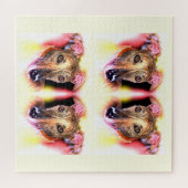 Windhonden honden dier kunst legpuzzel (Horizontaal)
