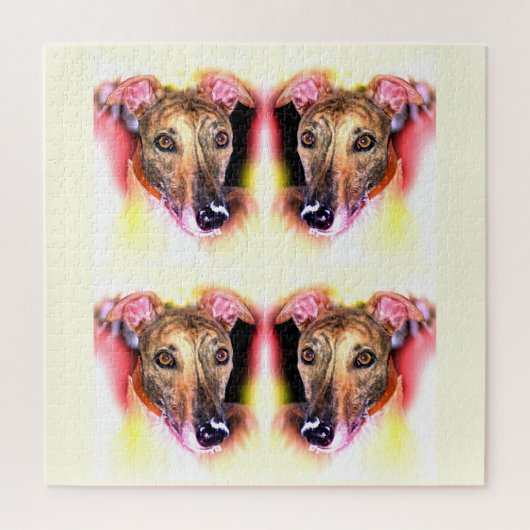 Windhonden honden dier kunst legpuzzel (Verticaal)