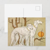 "Windhonden in de winter" door Marjorie Miller Briefkaart (Voorkant / Achterkant)