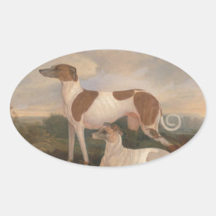  windhonden ovale sticker