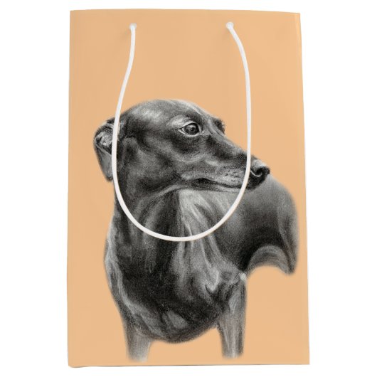 Windhondhoutskooltekening Medium Cadeauzakje (Voorkant)