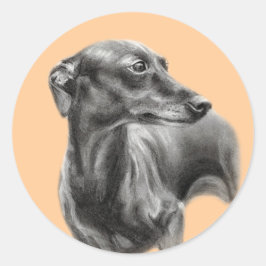 Windhondhoutskooltekening Ronde Sticker