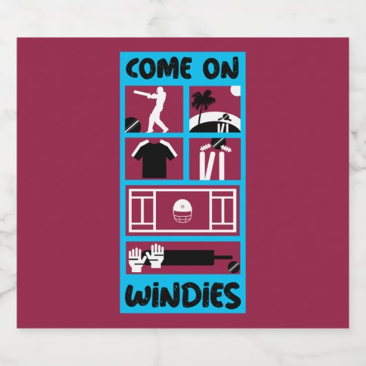 Windies Cricket West Indies Test Cricket Bier Etiket (Enkel label)