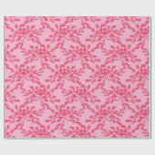 Winding Peony Woodcut in Pink and Orange Cadeaupapier (Vlak)