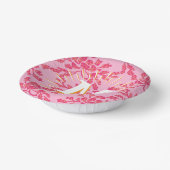 Winding Peony Woodcut Pink + Orange Personalized Papieren Kommen (Gebogen)