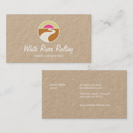 Winding River Horizon Natuur Logo Visitekaartje (Voorkant / Achterkant)