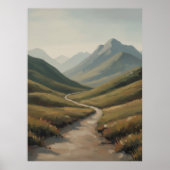 Winding River Valley a Peaceful Mountain Landscape Poster (Voorkant)