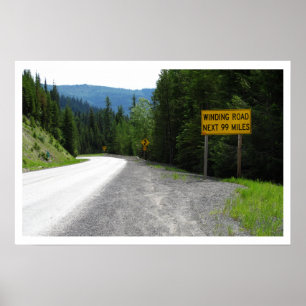 Winding Road, US Highway 12, Lolo Pass, Montana Poster