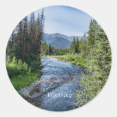 Winding Wyoming Stream (gelabeld) Ronde Sticker (Voorkant)