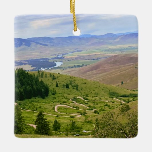 Windingelende Weg Keramisch Ornament (Voorkant)