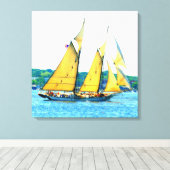 Windjammer zeilen verpakt canvas afdruk (Insitu (Houten vloer))