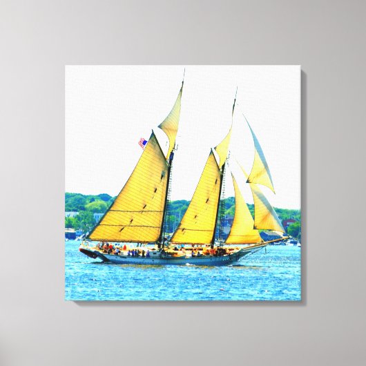 Windjammer zeilen verpakt canvas afdruk (Voorkant)