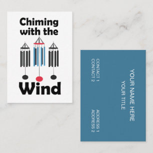Windklokken die klinken met de Wind Geluidstherapi Visitekaartje