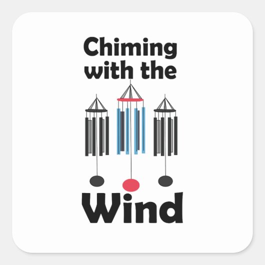 Windklokontwerp dat klingelt met de wind vierkante sticker (Voorkant)