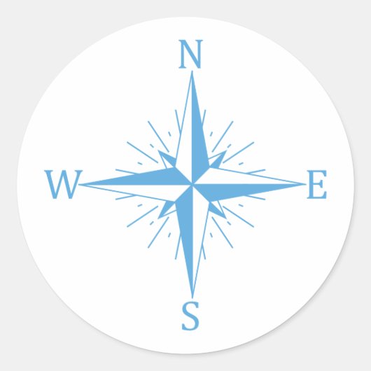 Windkompas Ronde Sticker (Voorkant)