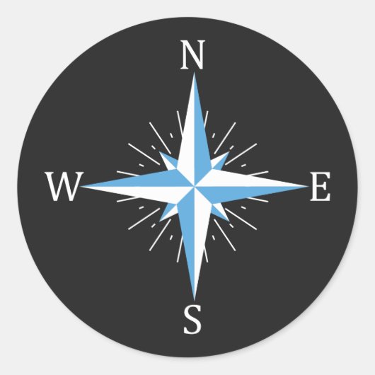Windkompas Ronde Sticker (Voorkant)