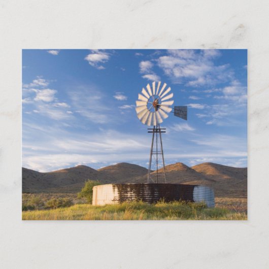 Windmill And Dam In The Karoo At Sunrise Briefkaart (Voorkant)