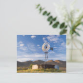 Windmill And Dam In The Karoo At Sunrise Briefkaart (Staand voorkant)