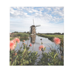 Windmill and flowers in Holland memo notepad Notitieblok