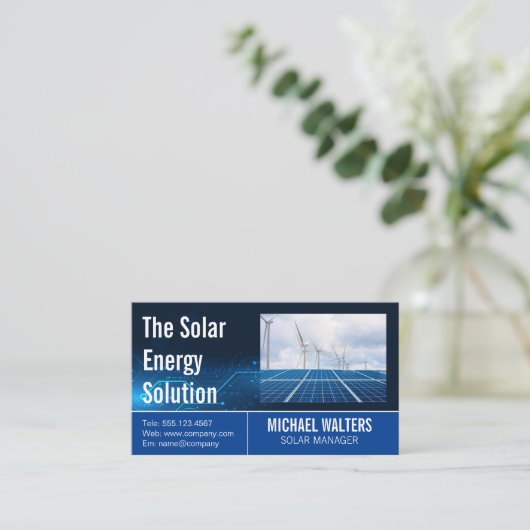 Windmill and Solar Panels | Energy Visitekaartje (Staand voorkant)