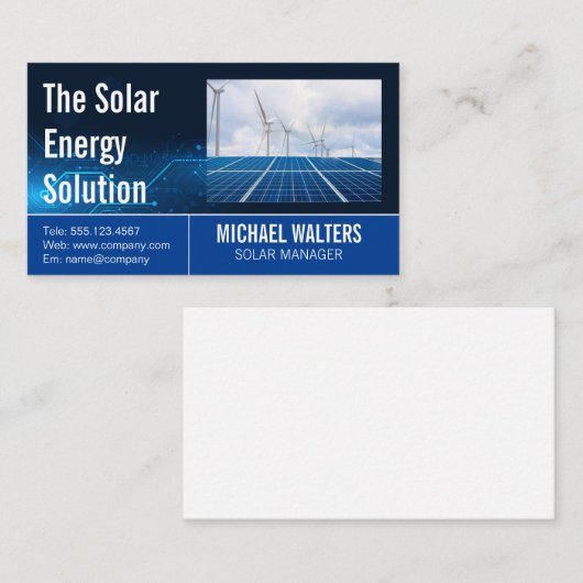 Windmill and Solar Panels | Energy Visitekaartje (Voorkant / Achterkant)