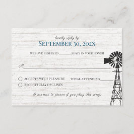 Windmill Barn Wedding Reply Kaart