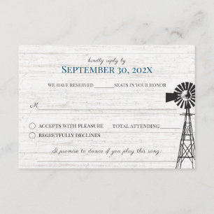 Windmill Barn Wedding Reply Kaart