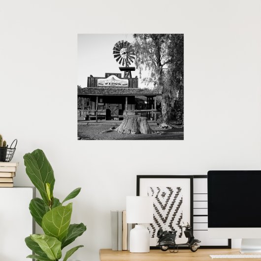  Windmill Black en White Foto Poster (Thuiskantoor)