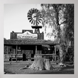  Windmill Black en White Foto Poster