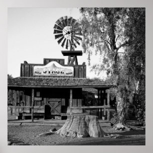  Windmill Black en White Foto Poster