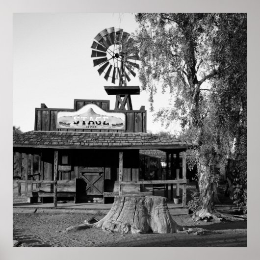 Windmill Black en White Foto Poster (Voorkant)