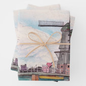 Windmill De Adriaan Haarlem Netherlands Waterverf Inpakpapier Vel (In situ)