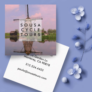 Windmill Dutch Kinderdijk Fototoerisme Vierkante Visitekaartje