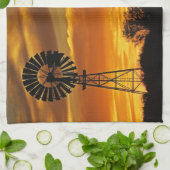 Windmill en Sunset, William Creek, Oodnadatta Theedoek (Gevouwen)