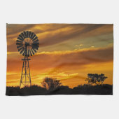 Windmill en Sunset, William Creek, Oodnadatta Theedoek (Horizontaal)