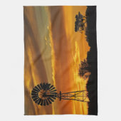 Windmill en Sunset, William Creek, Oodnadatta Theedoek (Verticaal)