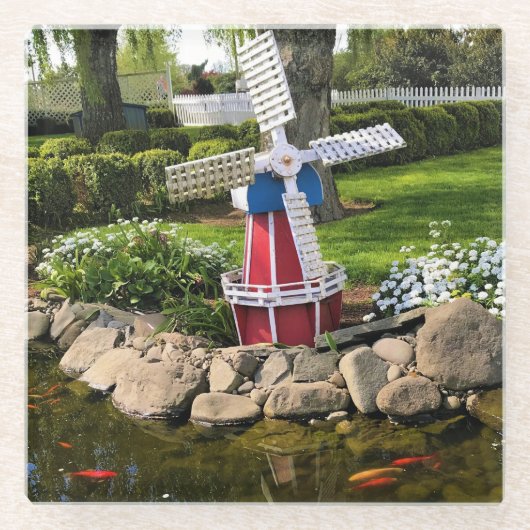 Windmill Garden Decor Glazen Onderzetter (Voorkant)