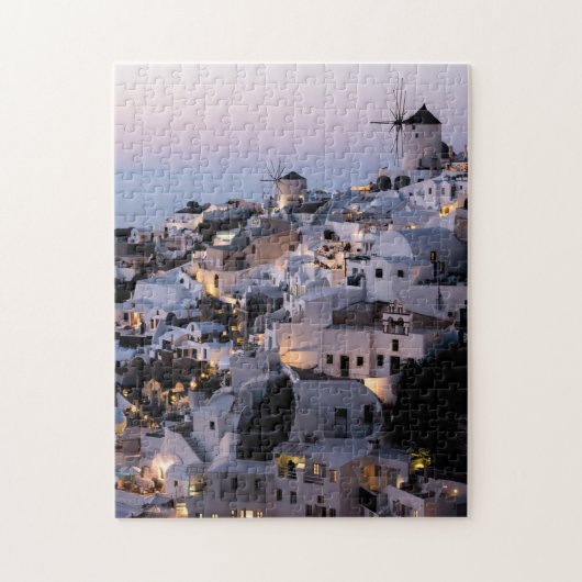 Windmill Greece Santorini Summer Houses Zee Jigzaa Legpuzzel (Verticaal)