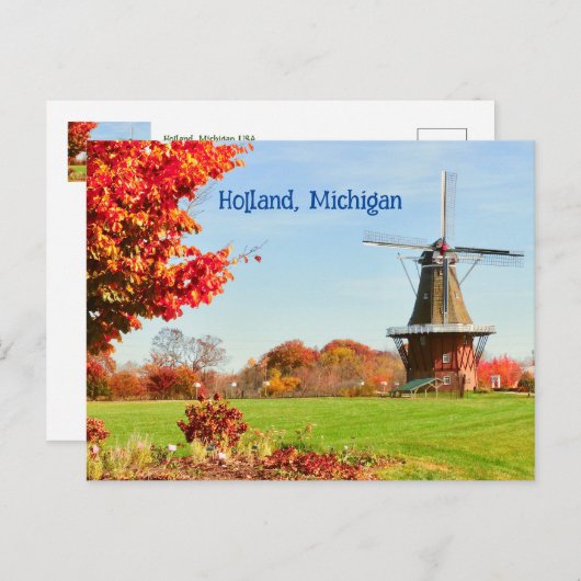 WINDMILL, HOLLAND, MICHIGAN USA BRIEFKAART (Voorkant / Achterkant)