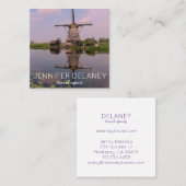 Windmill Holland Nederlands Europa Fototoerisme Vierkante Visitekaartje (Voorkant / Achterkant)